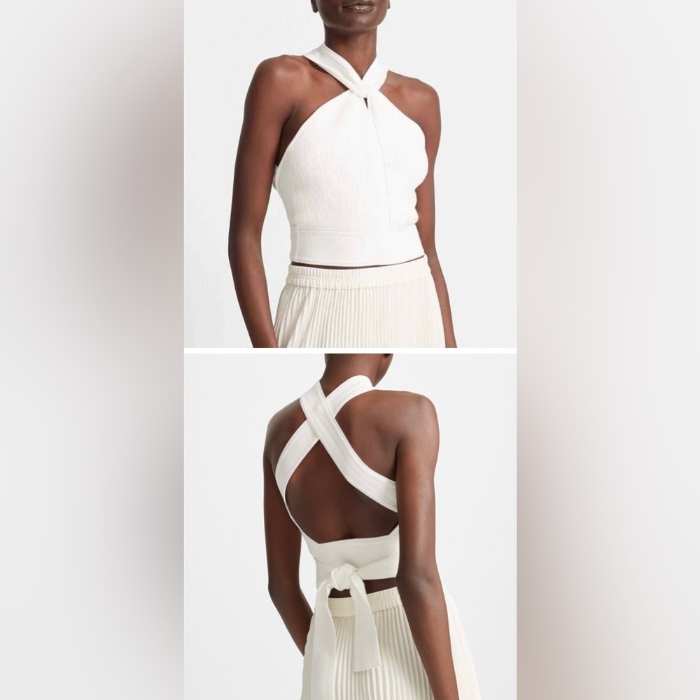 Clun Monaco white halter top sz small